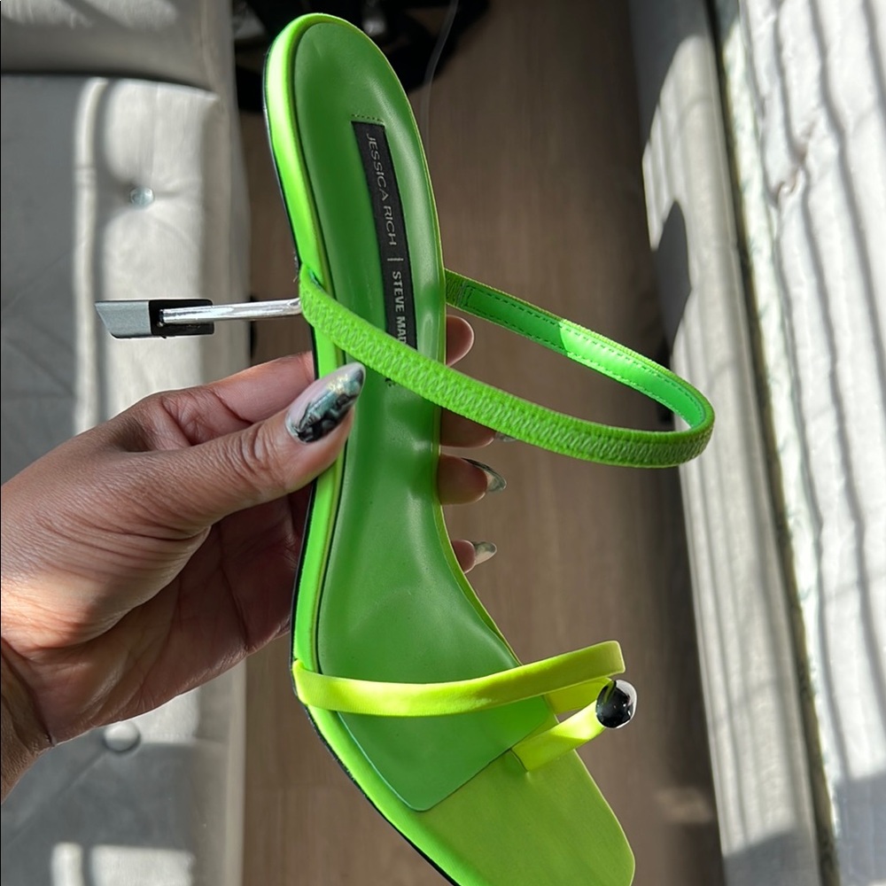 Jessica Green Sandals Vibrant Strappy Design